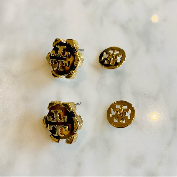 Tory Burch tortoise and gold earrings - Picture 3 of 3